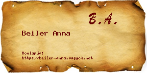 Beiler Anna névjegykártya